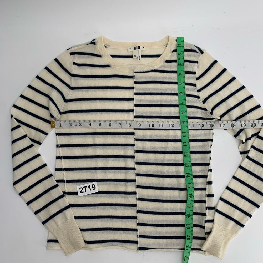 PAIGE striped sweater merino wool blend sz xs womens - Picture 4 of 4